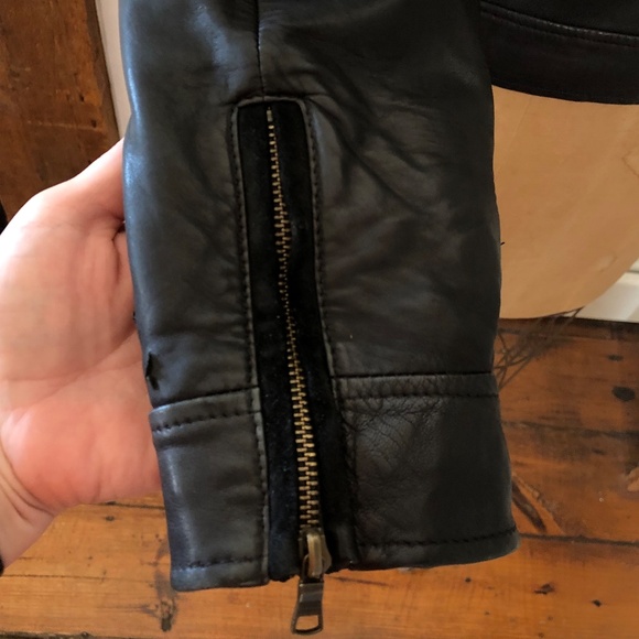 AX Armani Soft Leather Moto Cafe Jacket sz Small - Picture 9 of 13